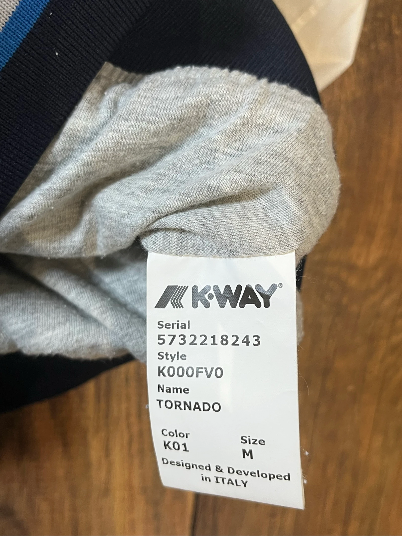 Witte windjas met geborduurd logo opstaande kraag - K-Way - maat M - goede staat – photo 6